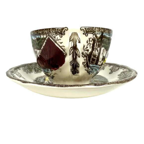 Johnson Bros Friendly Village England Vintage The Ice House Cup and Saucer Set! - Picture 4 of 11